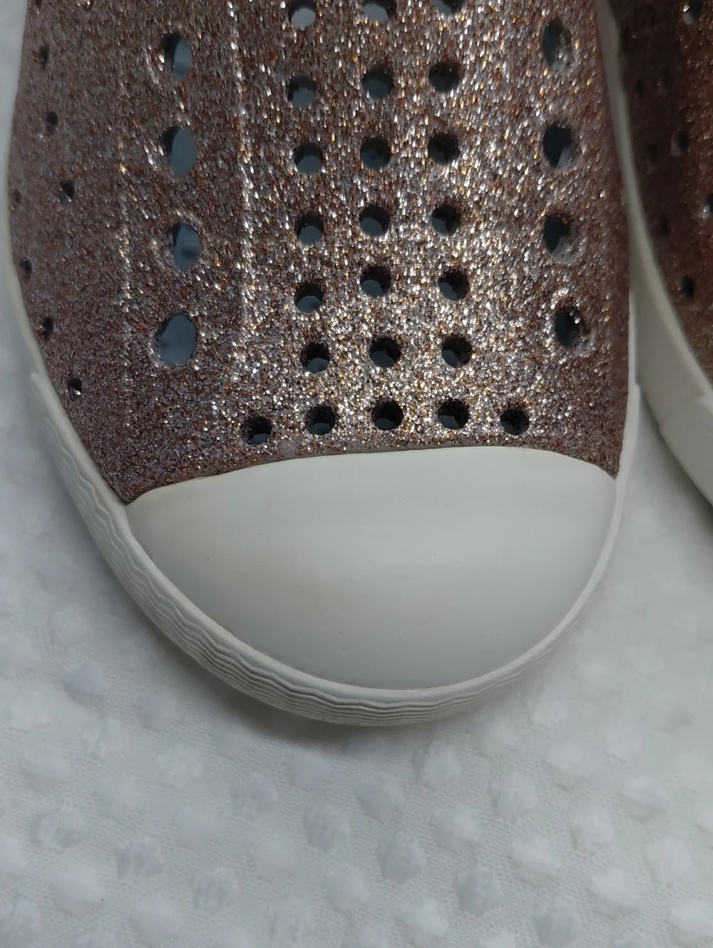 Native Girls Glitter Jefferson Slip-On Shoes in Brown Sz C8